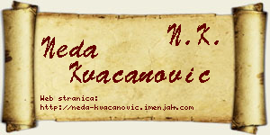 Neda Kvačanović vizit kartica